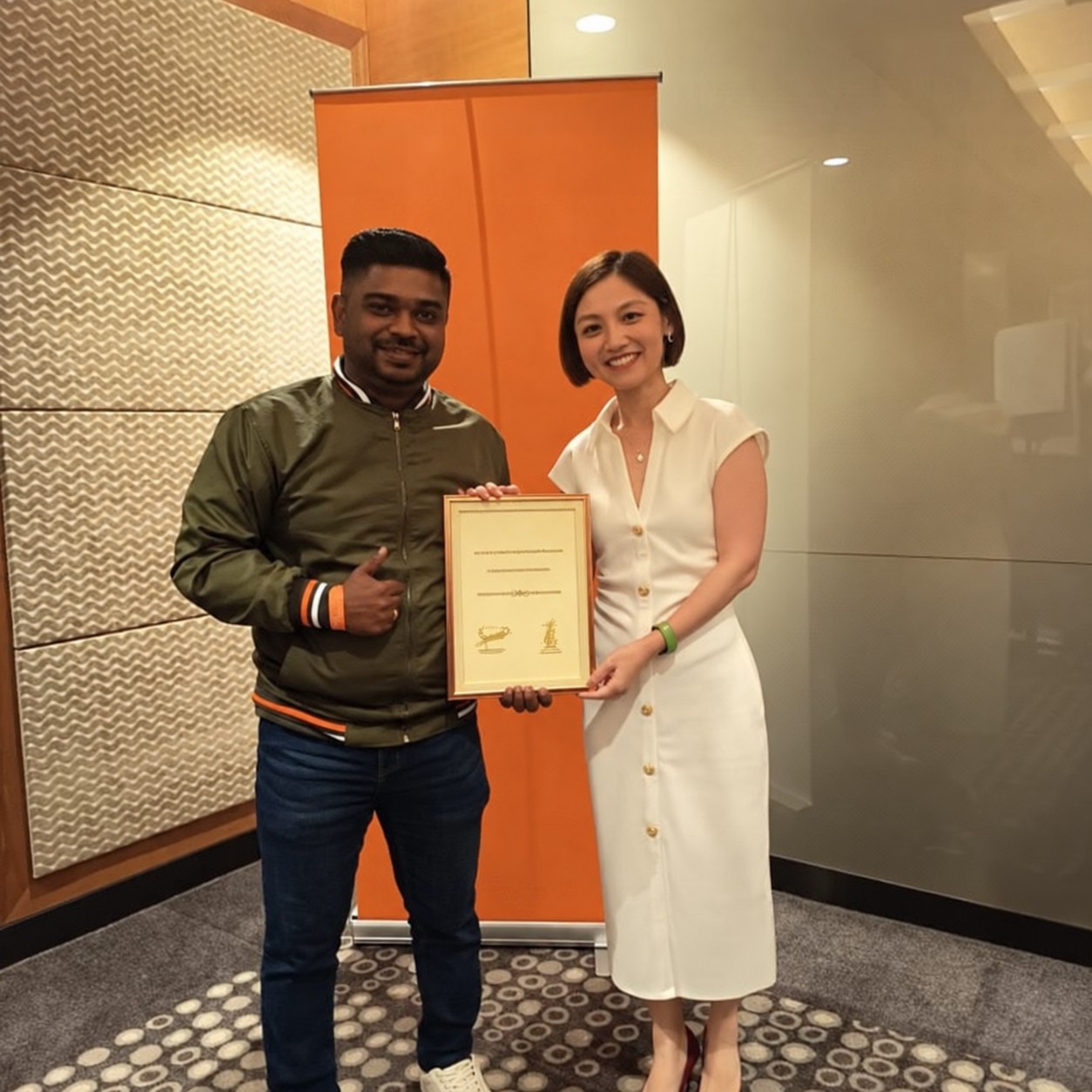 Certificate presentation photograph